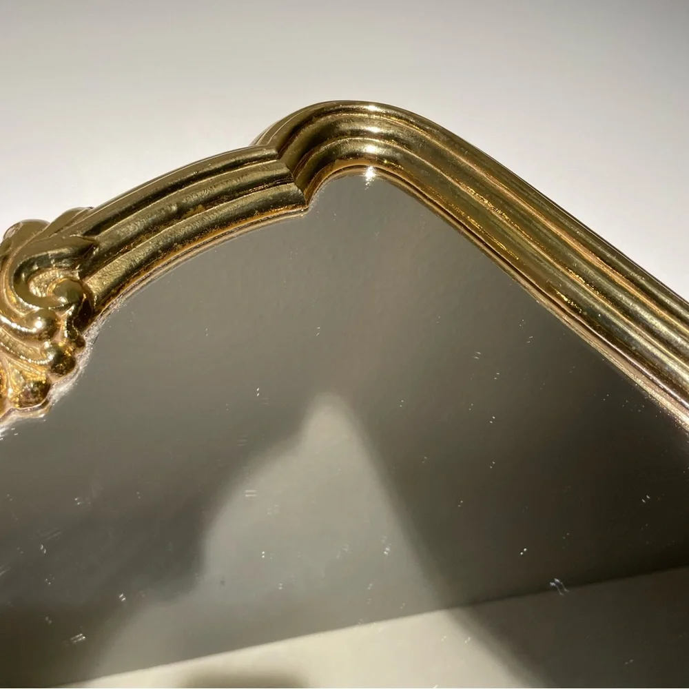VTG Wall Mirror Gold Ornate Hollywood Regency 22”x 14